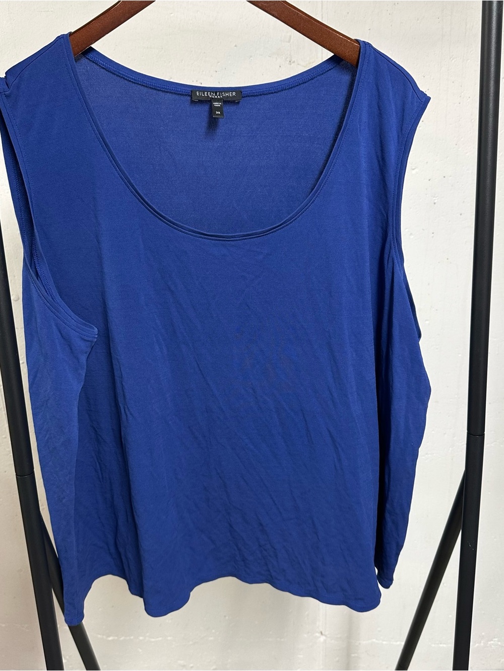 Eileen Fisher Cobalt Blue Silk Scoop-Neck Tank